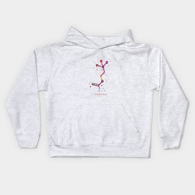 Acetylcholine molecule Kids Hoodie by RosaliArt